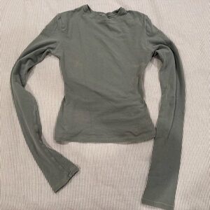 SKIMS Women's Long Sleeve Top in Green-gray